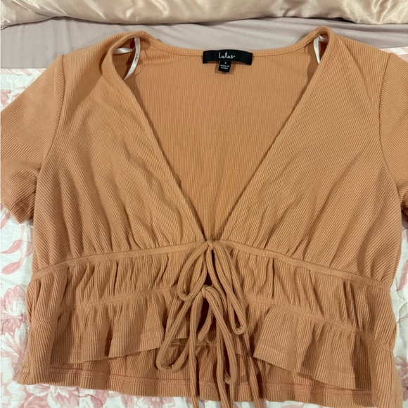 Lulu's Ribbed Tan Top - Picture 2 of 2